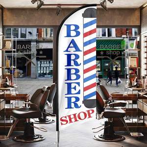 批发定制户外广告飞扬沙滩旗帜横幅促销羽毛旗理发店理发户外 - Product Image 6