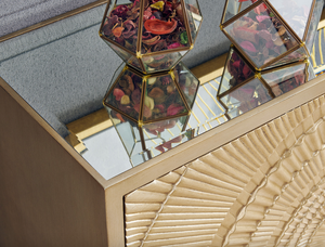 Buffet <span class=keywords><strong>2</strong></span> <span class=keywords><strong>portes</strong></span> en or style design pour cuisine salle à manger salon chambre à coucher hôtel ferme salle de bain utilisation bois - Product Image 3
