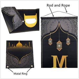 Venta al por mayor personalizado Ramadán 2 piezas Eid Mubarak fiesta porche signo puerta Banner para Eid al-fitr fiesta Decoración - Product Image 4