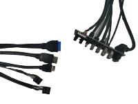 Câble de panneau frontal pour boîtier PC, double USB 3.0 + Type-C + double USB 2.0, audio HD, micro, connexion avant de la carte mère