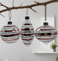 Boule de Noël en verre brun peinte à la main de 8 cm, fabrication mécanique, haute qualité, respectueuse de l'environnement, ornements suspendus pour arbre, sublimation