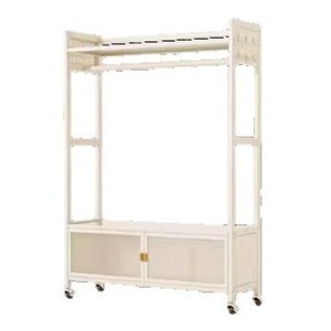 Portable Floor Standing Clothes <b>Rack</b> Metal <b>Wardrobe</b> Organizer For Dresses And Bags Storage Rectangle Shape Standing Type - Product Image 5