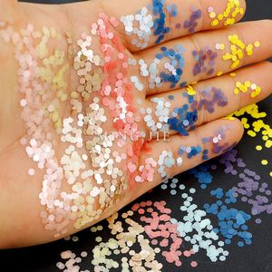 Gobelet en polyester <span class=keywords><strong>mat</strong></span> et <span class=keywords><strong>pastel</strong></span> respectueux de l'environnement, poudre pailletée en forme d'étoile hexagonale, paillettes pour ongles, 1kg, commande minimum, sacs emballés - Product Image 1