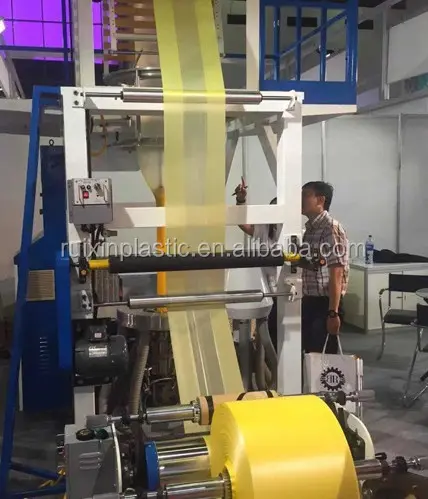 Máquina de película de soplado HDPE LDPE LLDPE ABA de alta velocidad, extrusora de plástico