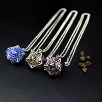 Ensemble de mini-dés creux en métal de 6 mm, pendentif, jeu de rôle DND Cthulhu, dés à plusieurs faces, collier