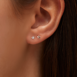 Amy Amy Star <b>Stud</b> Earrings For Women <b>Small</b> <b>Silver</b> Tone Fashion Jewelry Gift - Product Image 2