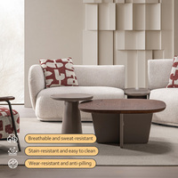 Ensemble de canapés inclinables en tissu courbé Chesterfield italien très populaire avec mousse haute densité pour salon, meubles de luxe