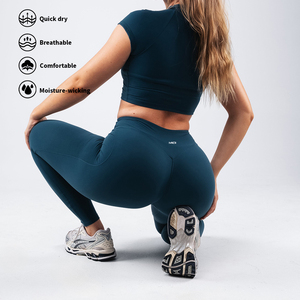 <span class=keywords><strong>Pantalones</strong></span> de Yoga Elásticos de Secado Rápido Personalizados en Oferta, Leggings Deportivos para Mujer con Efecto Push-Up y Cintura Elástica - Product Image 3