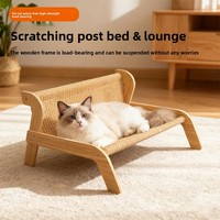 Grande planche à gratter durable pour chat avec transat intégré, utilisable toute l'année, lit pour chat, canapé et hamac