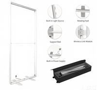 Boîte à lumière LED pliable double face personnalisée en tissu avec cadre en aluminium, affichage publicitaire rétroéclairé portable