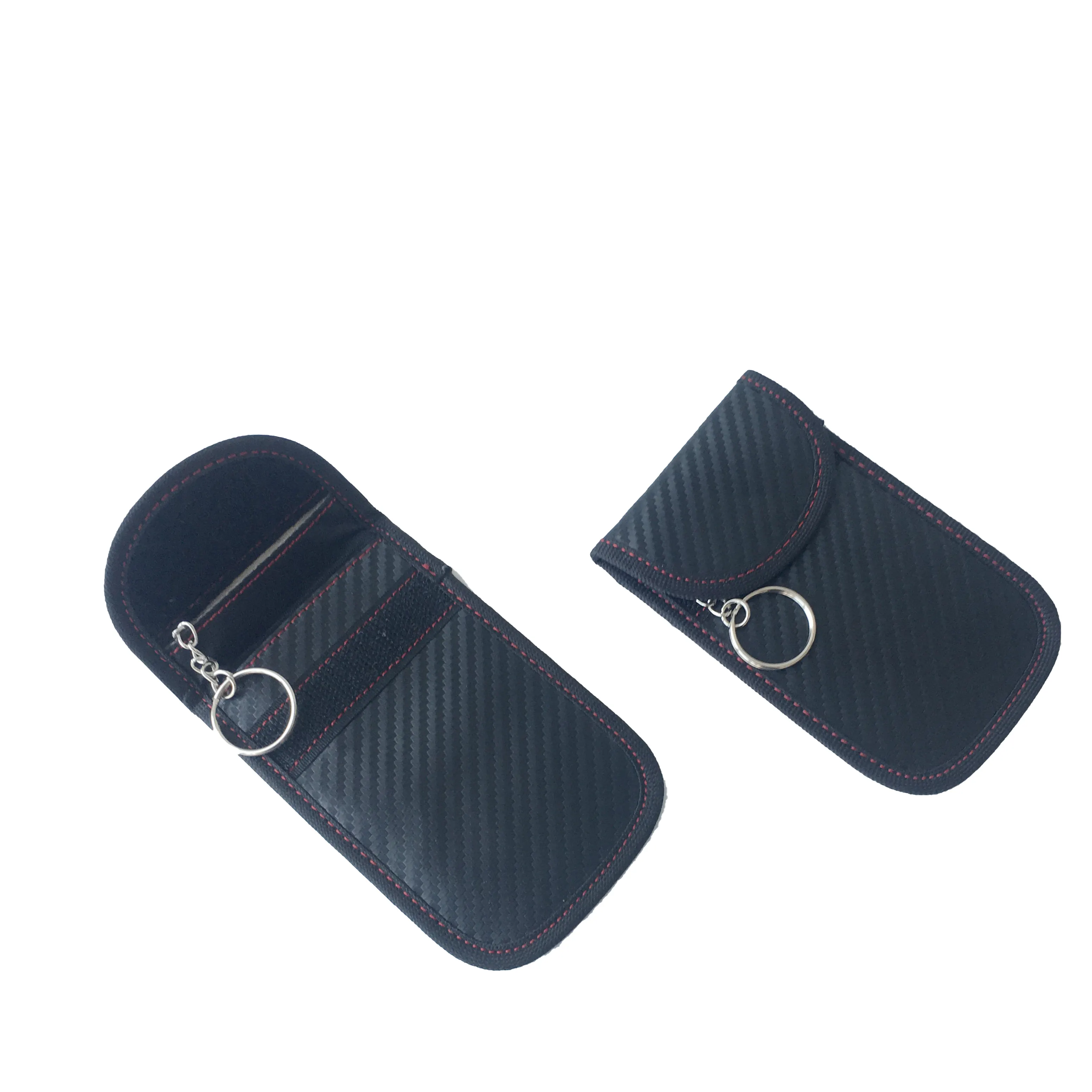 Custom Car RFID Signal Blocking Anti-Theft PU Leather Pouch Bag for Car Key Fob Key Wallets car key case