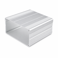Boîtier de contrôle en aluminium extrudé sablé argenté 100*50mm, type tube ouvert avec fentes supérieures rainurées pour rail de carte PCB, IP54