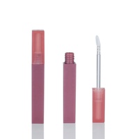 Emballage cosmétique de tube de brillant à lèvres en matière plastique glaçure à lèvres orange carrée vide