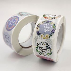 Cartoon 'Thank You' Seal PVC Adhesive Stickers 500 Reward Stickers for Children for Dessert Wedding Flowers Baking EVA <b>Vinyl</b> - Product Image 1