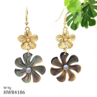 Boucles d'oreilles goutte en nacre hawaïenne, bijoux en coquillage d'ormeau naturel, vente en gros