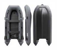 Bateau pneumatique rigide professionnel pour 4 à 6 personnes, en PVC renforcé de Kevlar, noir, adapté à la pêche, aux activités de plein air et à un usage familial