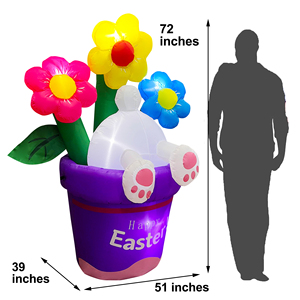<span class=keywords><strong>Coniglietto</strong></span> e Fiori Gonfiabili 2025 con Luci LED Colorate, Decorazione per Celebrazioni Pasquali, Articoli per Feste Stagionali - Product Image 5