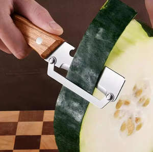 Couteau de cuisine professionnel de haute qualité en acier inoxydable, manche en <span class=keywords><strong>bois</strong></span>, éplucheur de fruits et légumes en acier inoxydable - Product Image 3