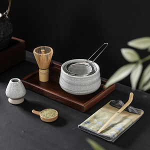 Fouet à thé en céramique, brosse à matcha, ensemble de 100 pièces avec support, style Song, pour la préparation du thé, design moderne et simple, coffret cadeau - Product Image 2