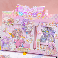 Ensemble de carnets en papier à impression numérique personnalisable et mignon, boîte cadeau, ruban adhésif washi, autocollants, kit de papeterie pour enfants, cadeau d'anniversaire