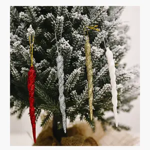 TC10085 Kristall Weihnachts schmuck für Baums chmuck-Hängende Acryl Schneeflocke und Eiszapfen Ornamente mit Tropfen Anhänger