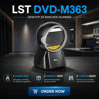 Lecteur de codes-barres CMOS 1D/2D haute densité OEM, code QR, USB, mains libres, format A4, présentation de bureau, supermarché