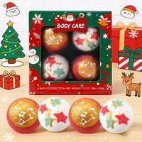 Bombes de bain de Noël faites à la main, non toxiques, naturelles, parfumées à la lavande, comprimés de douche relaxants, en coffret cadeau