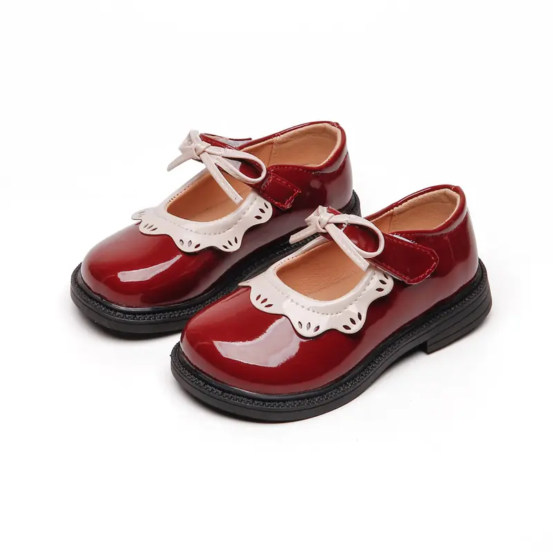 Dropshipping wholesale 2022 children's shoes rubber sole PU leather girls mary jane kids shoes
