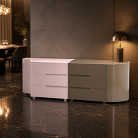 Buffet moderne minimaliste 2,2 m laqué brillant, meuble de rangement de luxe pour salle à manger, maison et restaurant
