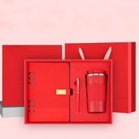 Conjunto de Regalo de Cuaderno Portátil de Cuero Elegante de Diseño Nuevo Personalizado con Bolígrafo y Taza Térmica para Reuniones Empresariales