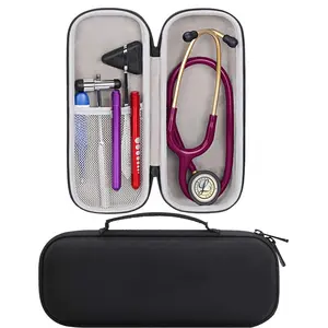 Travel Carrying EVA Hard Medical Case For 3M Littmann Classic III Stethoscope - Extra Room For Taylor Percussion Reflex Hammer
