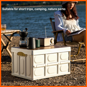 <span class=keywords><strong>55L</strong></span> ráp cắm trại hộp lưu trữ với nắp bằng gỗ cho cắm trại, lưu trữ xe, Nhà phân loại, chuyến đi ngắn - Product Image 4