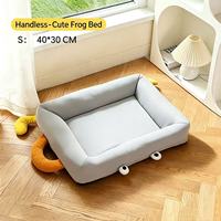Lit pour chien en velours en forme de grenouille, design universel toutes saisons, portable, intérieur spacieux, imperméable et respirant