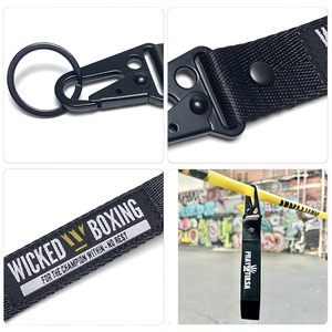 Llavero Corto <span class=keywords><strong>de</strong></span> Poliéster con Logotipo Personalizado <span class=keywords><strong>de</strong></span> Fábrica, Tejido y Bordado, con Gancho <span class=keywords><strong>de</strong></span> Águila, Llaveros Personalizados para la Muñeca - Product Image 5