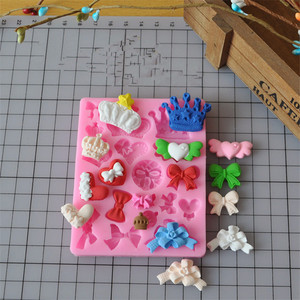Ustensiles de pâtisserie en silicone écologiques Homesun DIY, <span class=keywords><strong>moule</strong></span> en forme de cœur, couronne, nœud, <span class=keywords><strong>moule</strong></span> à gâteau, fondant, thème <span class=keywords><strong>princesse</strong></span>, modèle LX-6825 - Product Image 4