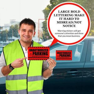 Dán vi phạm đỗ xe thông báo để cảnh báo nhãn dán cảnh báo đỗ xe riêng cửa sổ tự dính không có nhãn dán cảnh báo đỗ xe - Product Image 4