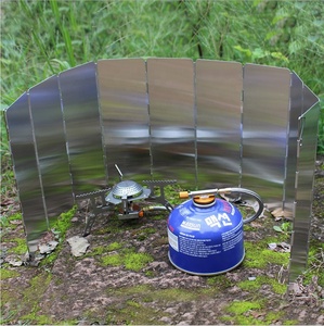 Estufa de campamento al aire libre plegable Johold, parabrisas para cocina, estufa de <span class=keywords><strong>Gas</strong></span>, estufa de Camping al aire libre ultraligera, 10 placas - Product Image 6