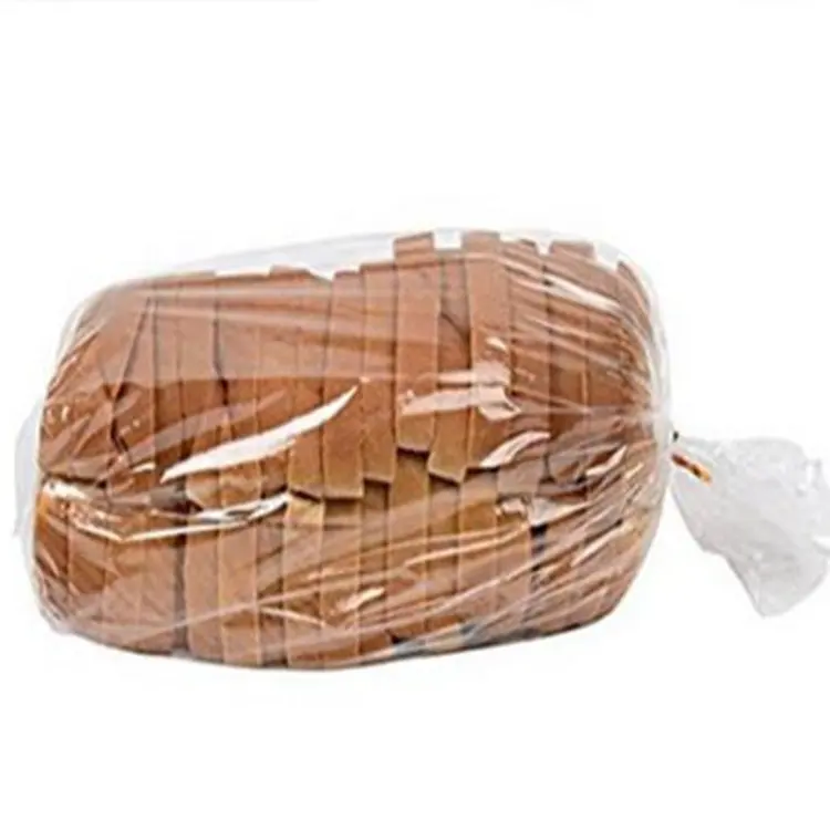 Transparant Clear Plastic Gusseted 4 ''Bodem Brood Bakkerij Verpakking Zakken Met Twist Ties