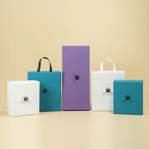 Getextureerde Mooie Kleur Elegante Schattige Fancy Designer Premium Vierkant Merk Op Maat Luxe Doosverpakking Met Logo