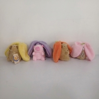 HUGMEI Porte-clés en peluche Capybara quatre couleurs avec fermeture éclair, doublure en maille de coton PP et rembourrage en coton PP