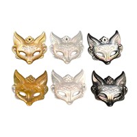 Pendentif Masque de renard sculpté en abalone noir et abalone blanc coquillage profond, accessoire de bijoux DIY, breloque de collier vintage