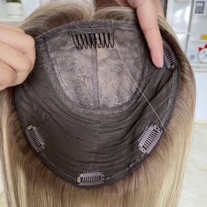 Topper de Cabello Humano Natural al por Mayor, Base de Seda, Tamaño 9x9, Invisible y Transpirable para Mujeres # TCT4 - Product Image 2