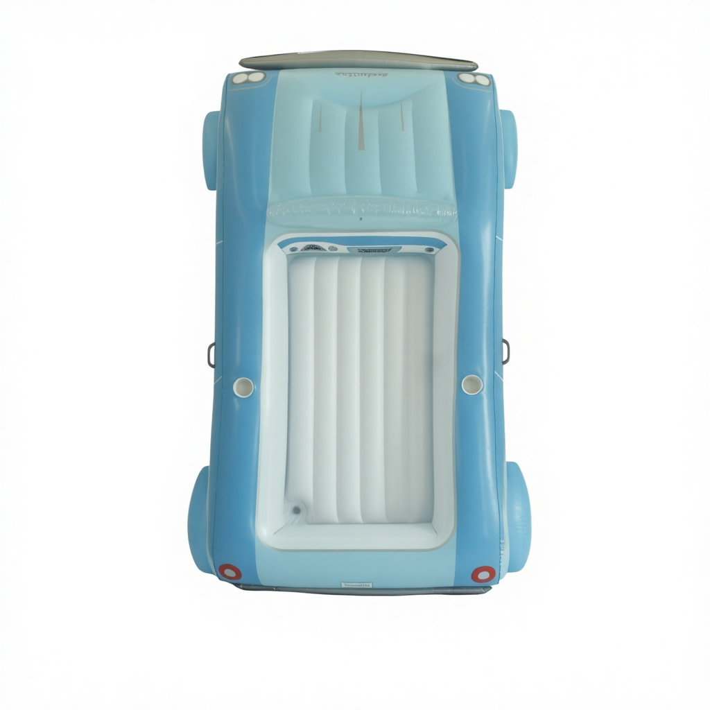 Flotador Inflable De Piscina Con Diseño De Coche Policía Y Volante - Para Bebés De 1 A 4 Años, PVC Resistente Hasta 13 Kg
