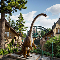 Sculpture de dinosaure Brachiosaurus animatronique grandeur nature personnalisée en métal, télécommandée électriquement, robuste, pour centres commerciaux
