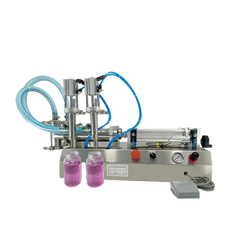 Milch-Wasser-Doppeldüsen-Abfüllmaschine industrieller Gebrauch halbautomatische Abfüllmaschinen flüssig auf Lager