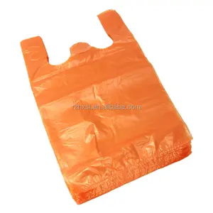 Doorzichtige Biologisch Afbreekbare Goedkope T-Shirt Plastic Poly Bag Orge Kleur Singlet Tassen