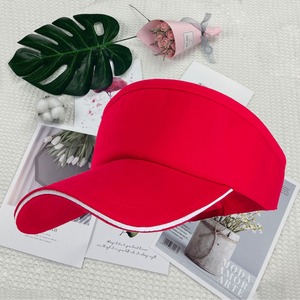 Summer Sun Visor Red Breathable Outdoor Sports Travel Cycling Cap With Embroidery Design For Women Men - Product Image 1