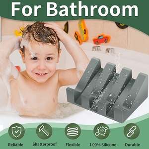 Porte-savon en silicone avec drain pour la douche, salle de bain, porte-savon en barre, plateau de séchage auto-drainant en cascade, économiseur de savon - Product Image 4
