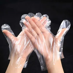 SHUOYA使い捨て透明プラスチックPE手袋0.4-1.2g HDPEPE家庭用手袋