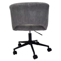 Chaise de lecture ergonomique pivotante à 360°, rembourrée, réglable en hauteur, base en acier, moderne, confortable, coussin en velours côtelé, chaise de bureau à domicile